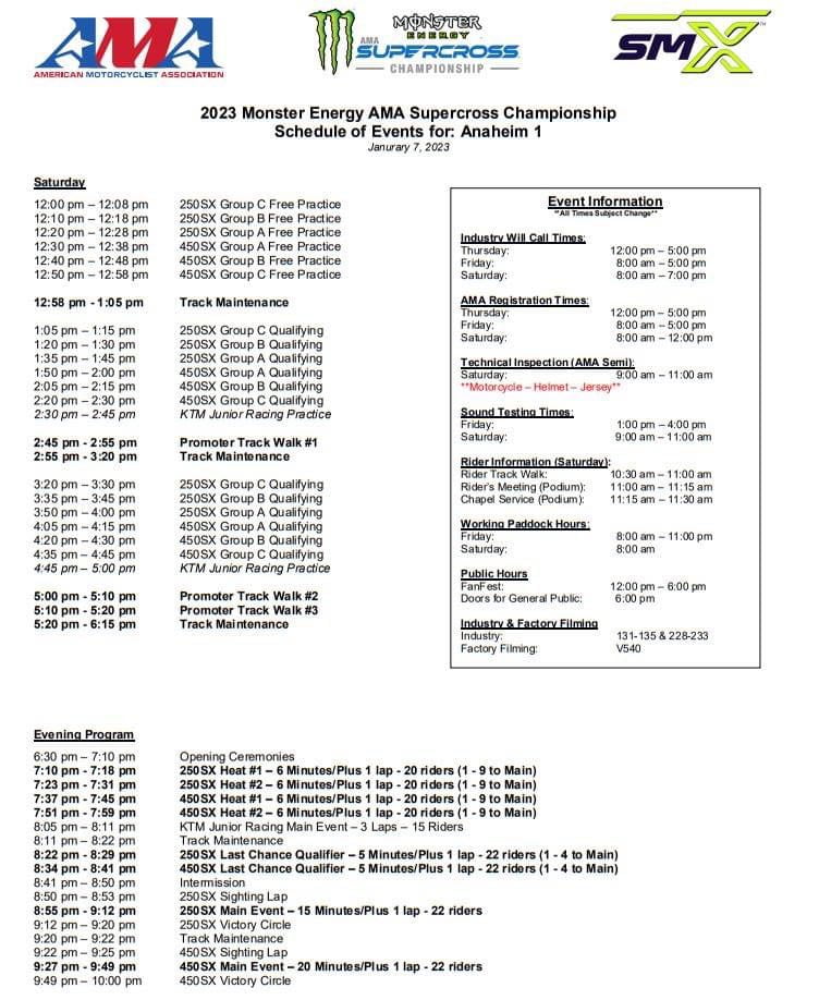 Anaheim 1 (A1) Monster Energy AMA Supercross Championship - 2023