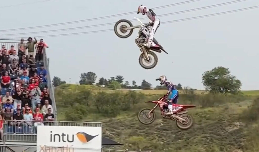 Video: Kay De Wolf Pass on Simon Laengenfelder MXGP of Spain!